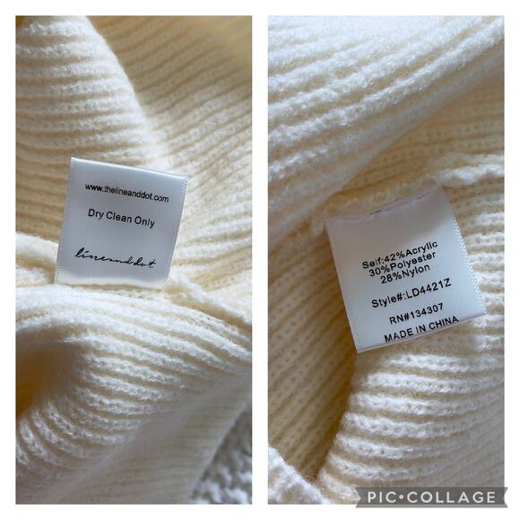 Line & Dot Off-Shoulder Knit Sweater Dress - Small - Picture 11 of 11